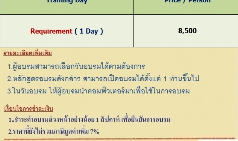 Thailand Training Center  เปิดอบรมหลักสูตร Oracle Flashback Feature