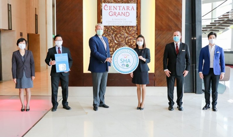 Amazing Thailand Safety and Health Administration “SHA” certification awarded to Centara Grand and Bangkok Convention Centre at CentralWorld by TAT